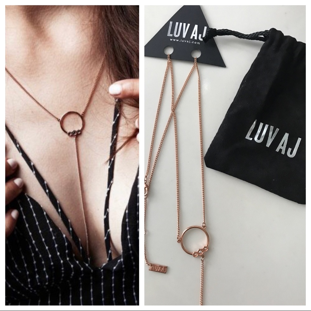 Luv AJ Full Bloom Lariat Rose Gold Necklace